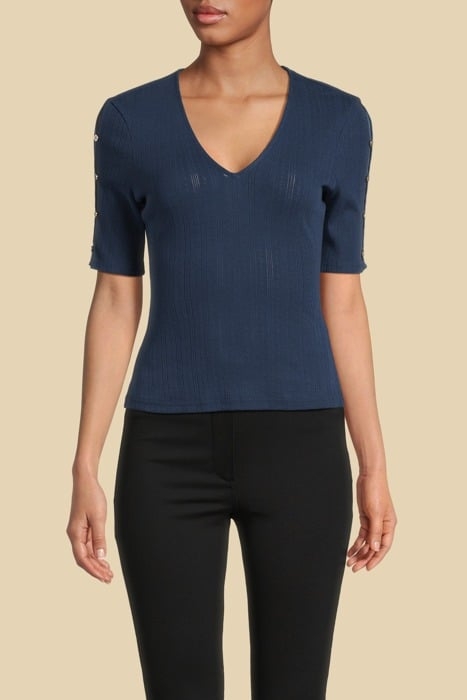 MARCIANO BY GUESS ALLISON SHORT SLEEVE SECRET BLUE BLOUSSE 1