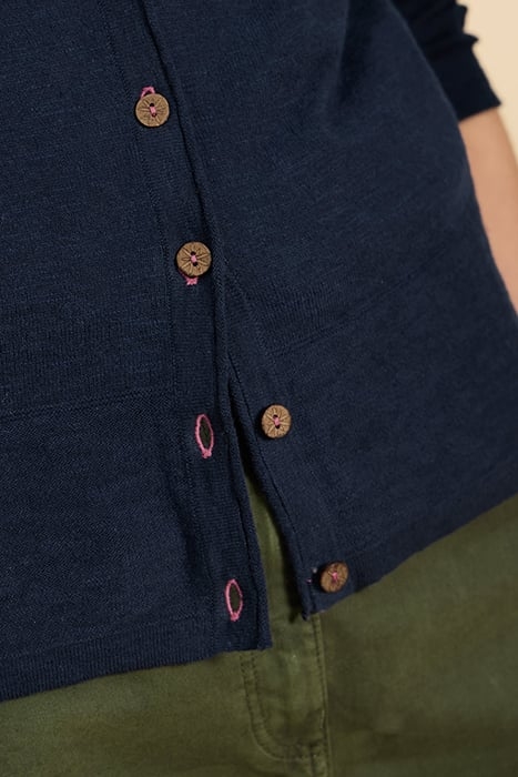 NARIA V NECK CARDI DARK NAVY 6