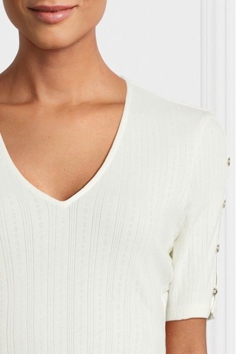 MARCIANO BY GUESS ALLISON TOP SHORT SLEEVE PALE BLOUSE PEARL 4