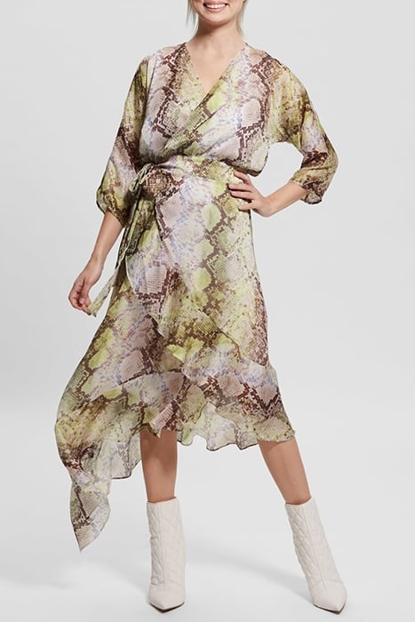 GUESS ECO 3 QTR SLV ENSLEY WRA GLAM SNAKE PRINT 6