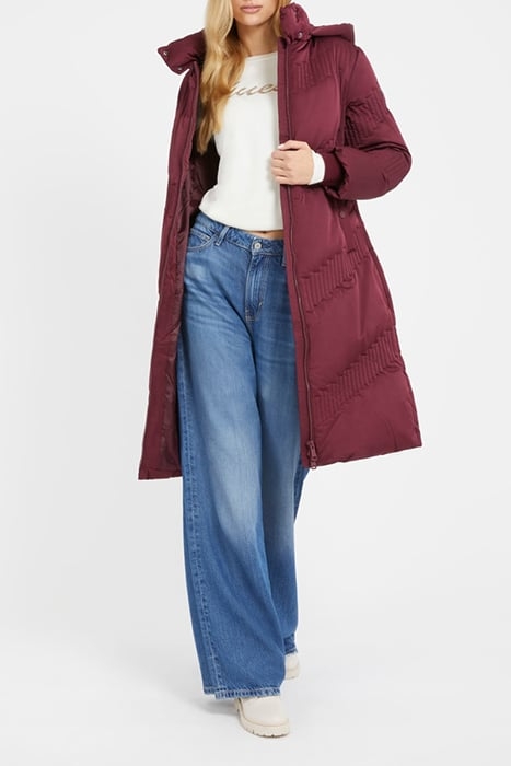 GUESS ECO IDA LONG DOWN JACKET MYSTIC WINE 2
