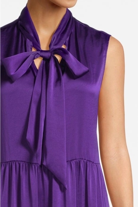 FLOUNCED DRESS WITH BOW DEEP PURPLE 4