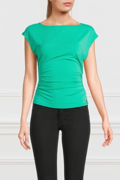 MARCIANO BY GUESS BRENDA TOP POMPOM BLOUSE GREEN 1