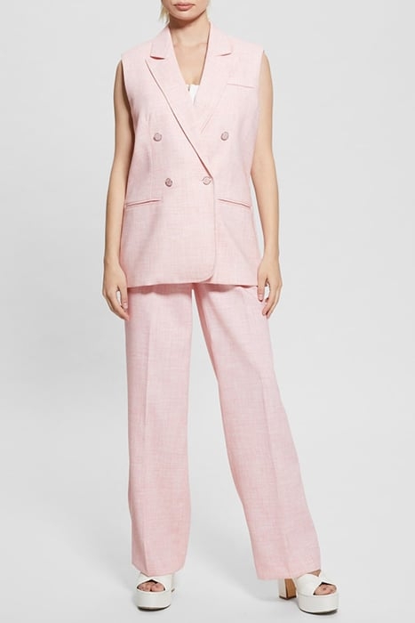 GUESS ECO CORINNE VEST PINK TEXURED COMBO 3