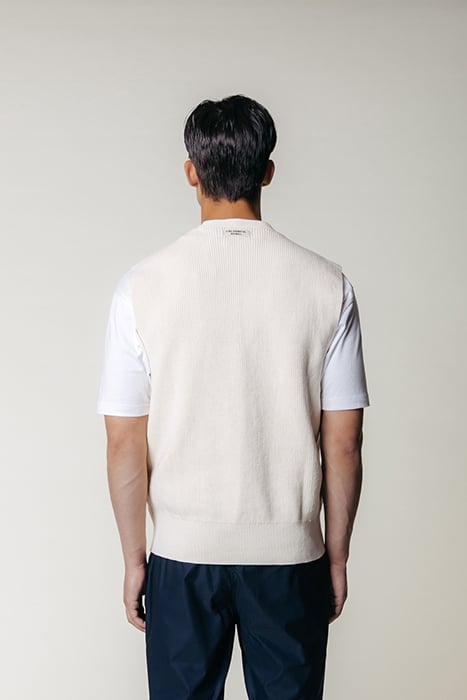 RILEY KNITTED ZIP VEST OFF WHITE 2