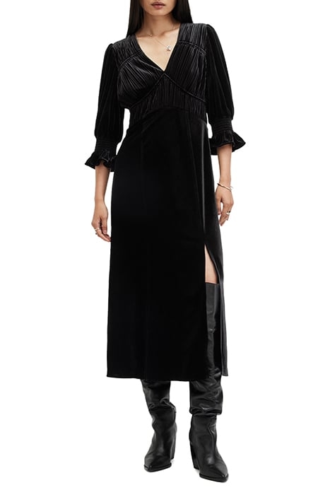 ANI VELVET DRESS BLACK 1