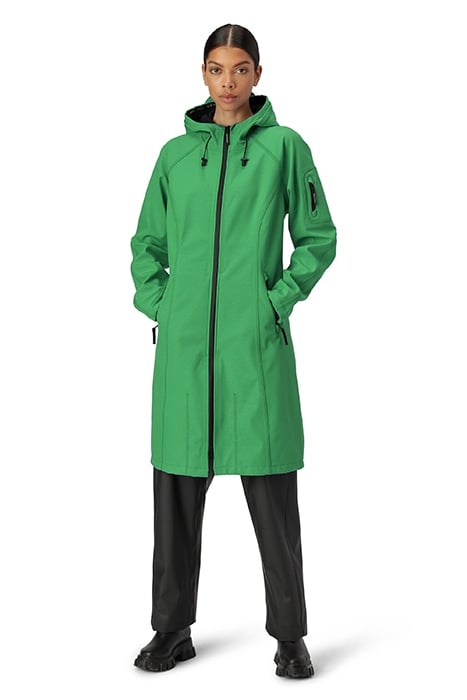 LONG SOFT SHELL RAINCOAT RAIN37L EVERGREEN 1