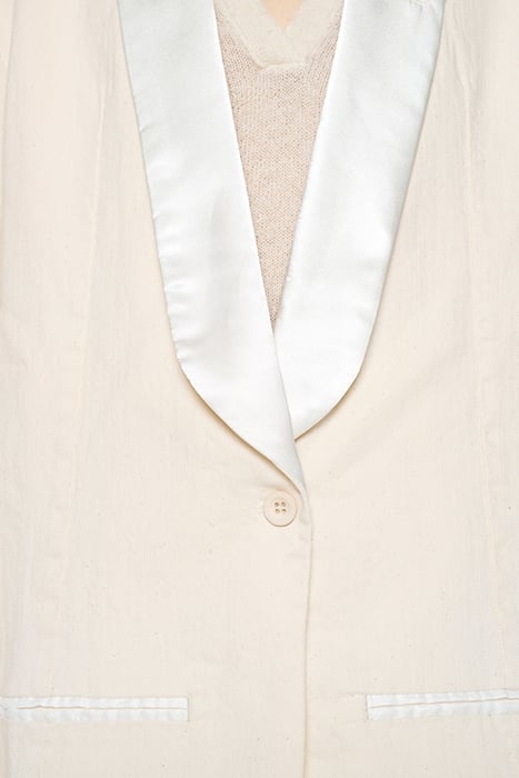 SMOKING BLAZER SLUB TWILL ECRU 5