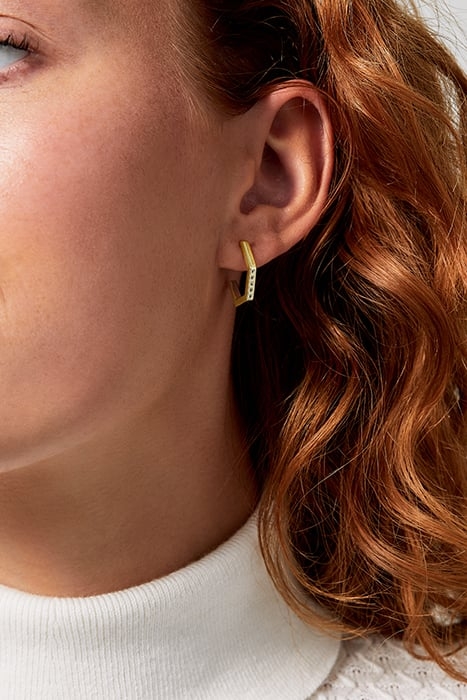 JW CRYSTAL HEXAGON HOOPS GOLD 2