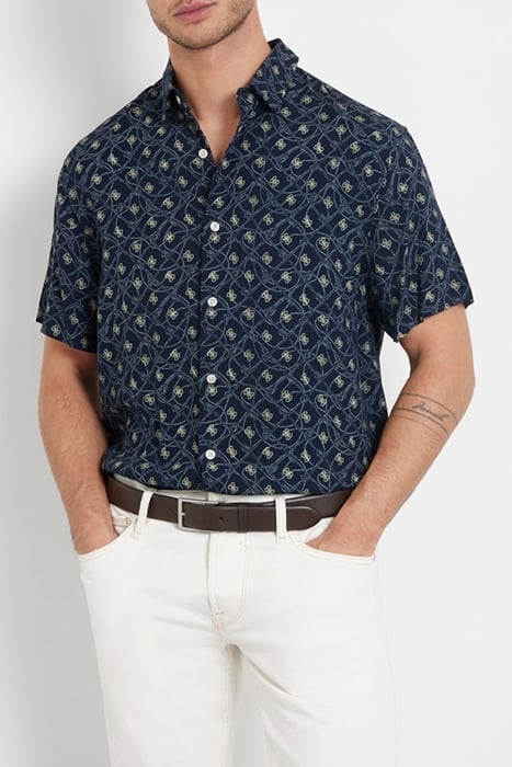 GUESS ECO SS COLLIN AOP SHIRT SMART BLUE ROPE SMAL 1