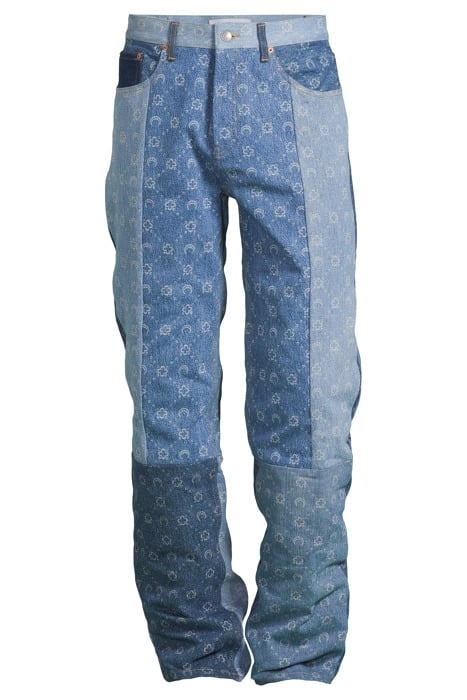 MARINE SERRE – REGENERATED DENIM MOONOGRAM FITTED TROUSERS M 3