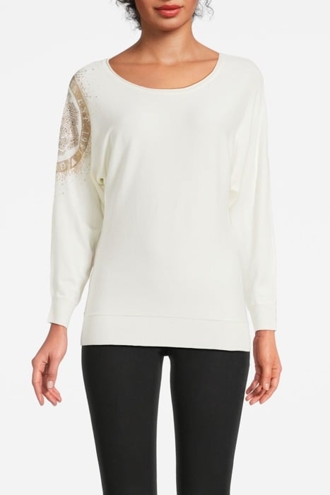 GUESS ECO LESLIE LOGO BAT SLEE CREAM WHITE 1