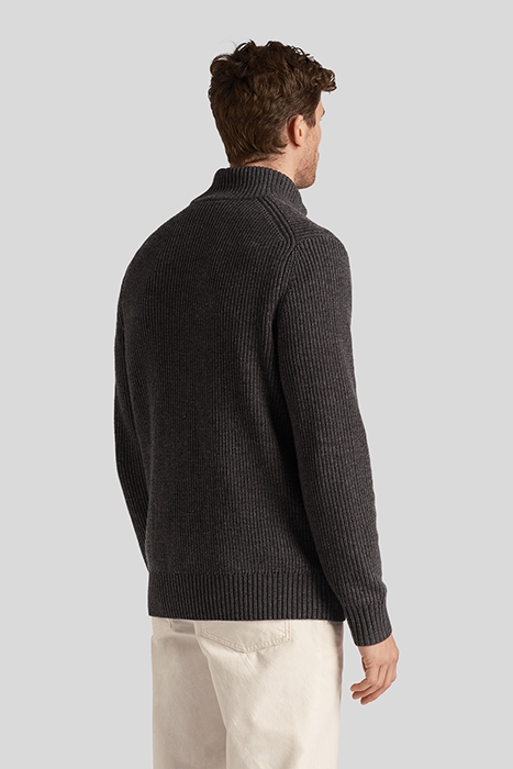 RIBBED QUARTER ZIP JUMPER CHARCOAL MARL 2