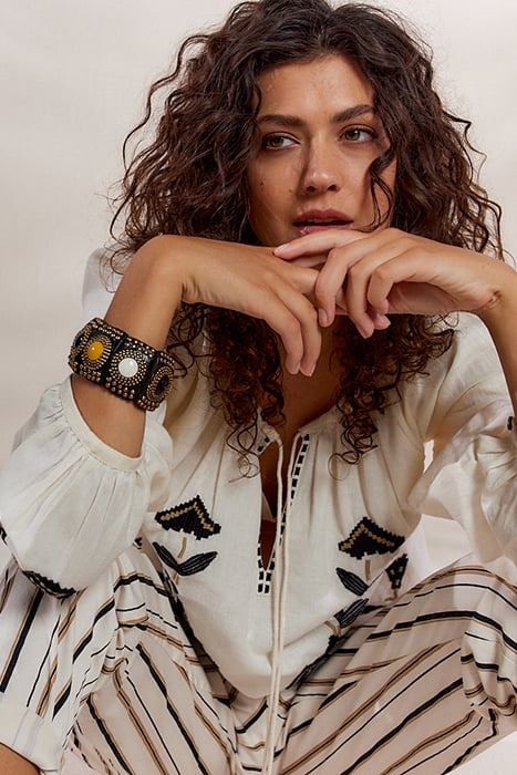 TOP LINNEN HEAVY EMBROIDERY IVORY 6