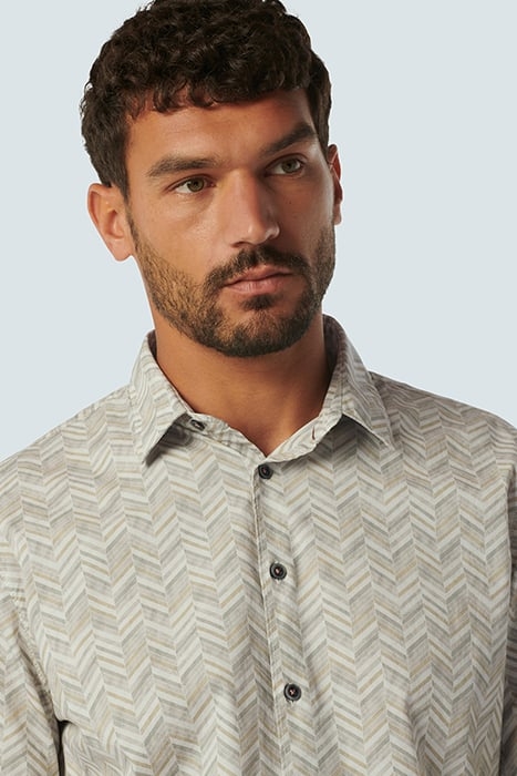 SHIRT STRETCH ALLOVER PRINTED CREAM 6