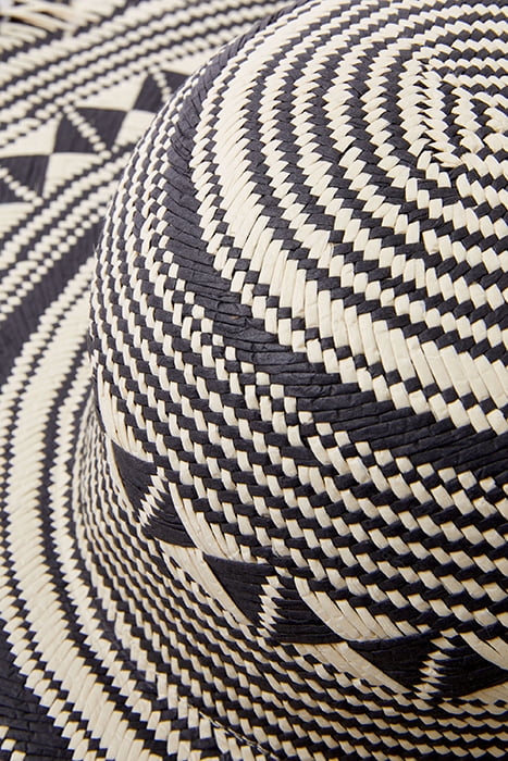 STRAW BEACH HAT BLACK/CREAM 2