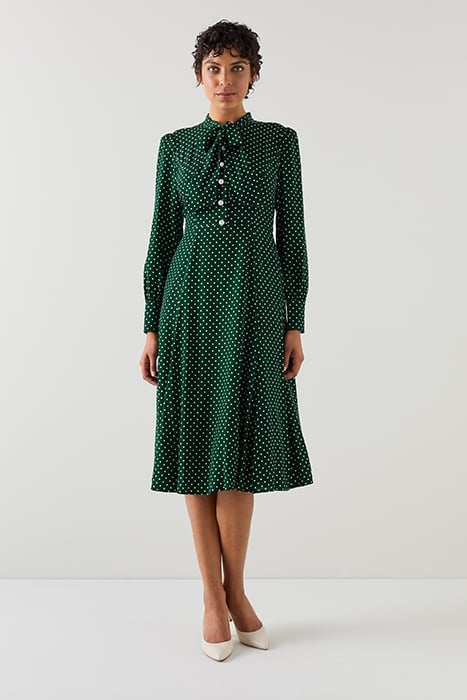 MORTIMER TIE MIDI DRESS GREEN 2