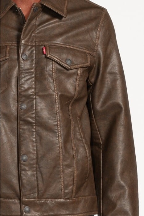 LSE LEATHER & BIKER JACKET BROWN 4