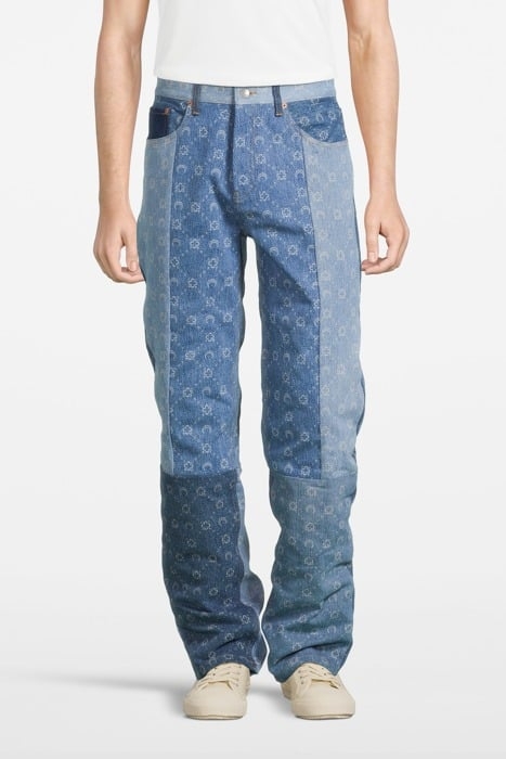 MARINE SERRE – REGENERATED DENIM MOONOGRAM FITTED TROUSERS M 1