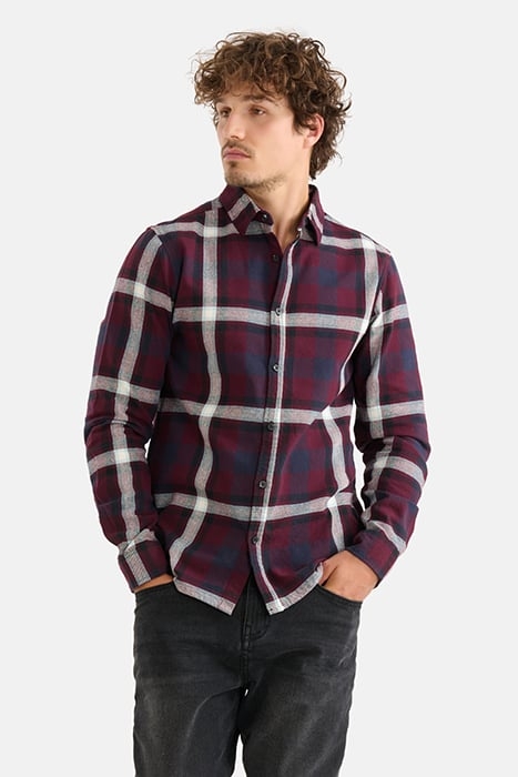 MA-SBBRIGHT CHECK SHIRT DARKPURPLE 1