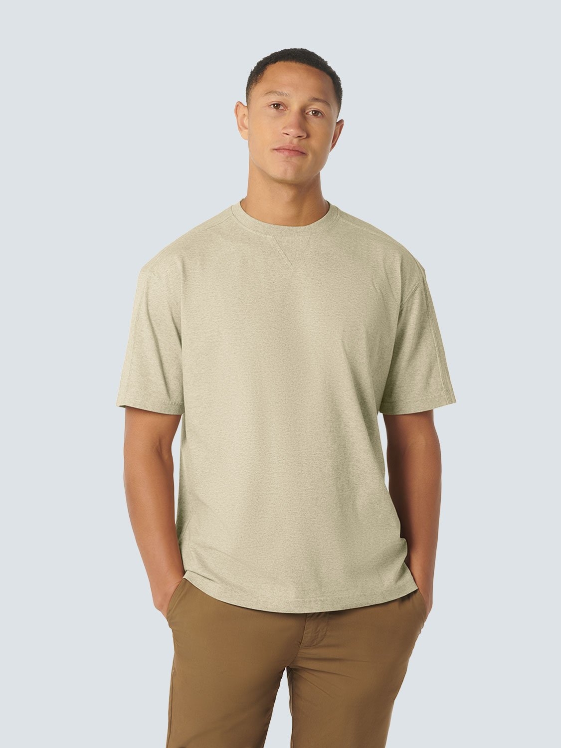T-SHIRT CREWNECK MELANGE CREAM 1