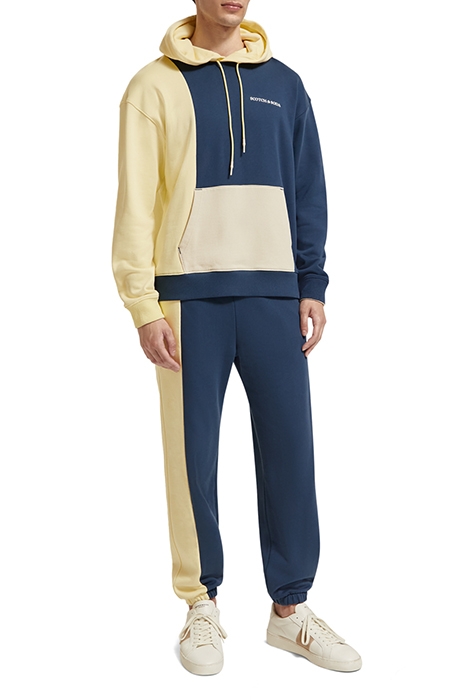 UNISEX ORGANIC COTTON COLOURBLOCK SWEATPANT STORM BLUE/GLOW 3