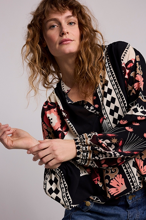 TOP SCARF PRINT BLACK 5