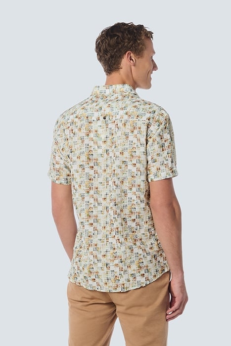 SHIRT SHORT SLEEVE ALLOVER PRINTED WITH LINEN GREEN 2