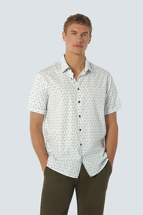 SHIRT SHORT SLEEVE STRETCH ALLOVER PRINTED AQUA 1