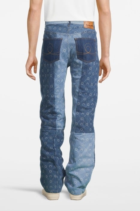 MARINE SERRE – REGENERATED DENIM MOONOGRAM FITTED TROUSERS M 2