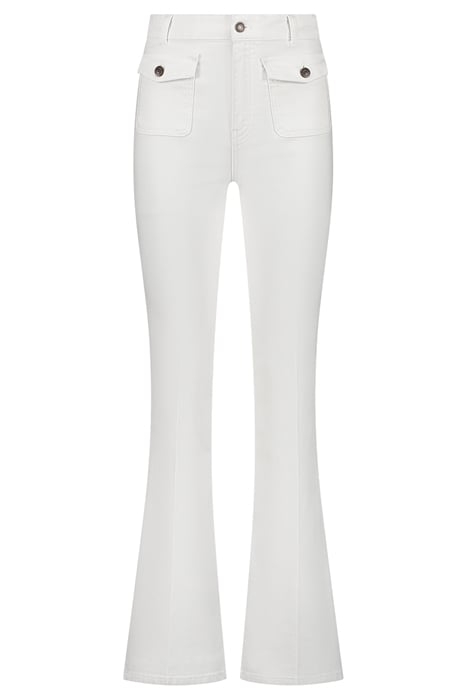 BELLA POCKETS FLARED WHITE JEANS STAR WHITE 2