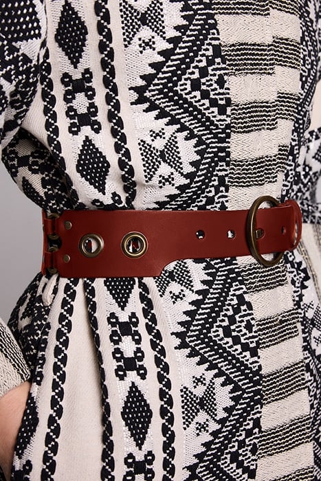 FANCY LEATHER BELT CHESTNUT 2