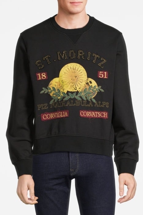 BALLY – ST. MORITZ COTTON CREWNECK BLACK 1