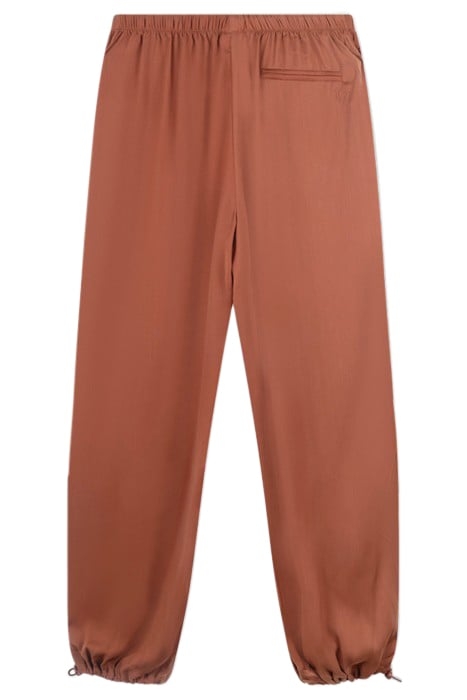 SATIN PARACHUTE PANTS SADDLE BROWN 5