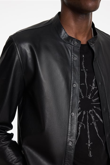 BERNARD BAND COLLAR SHIRT JACKET BLACK 3