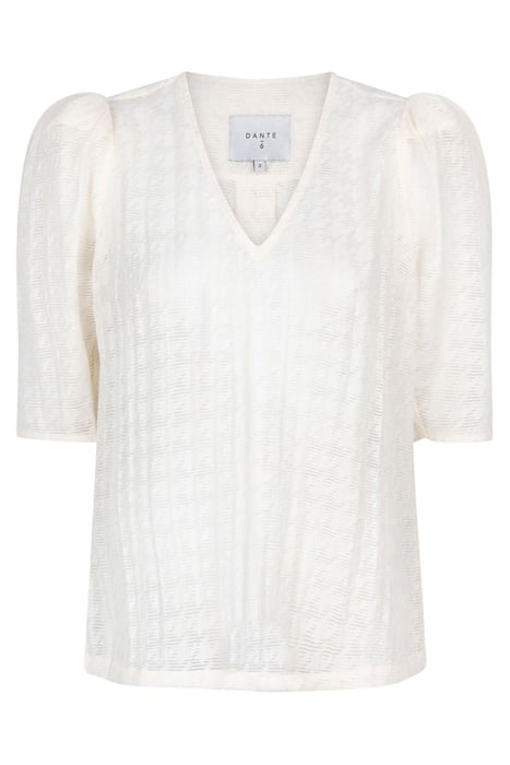 POMONA DETAILED V-NECK TOP BUTTER CREAM 3