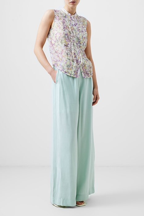 FRENCH CONNECTION DONNA RECYCLED GGT RUFFLE TOP SHIRT STRAWB 2