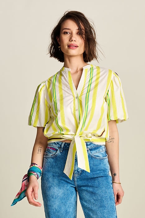 BLOUSE - STRIPED LEMON YELLOW 1