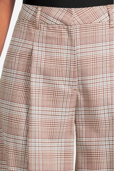 ROSE - PLEATED HIGH RISE WIDE LEG CHECK PANT PRINCE OF WALES 4