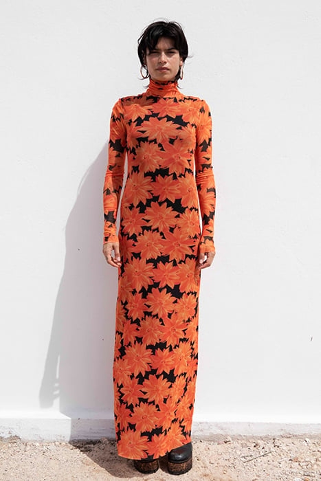 JOAN PULLI MESH DRESS ORANGE 1