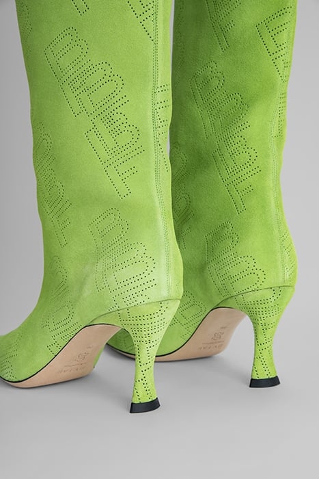 STEVIE 42 BRIGHT GREEN PERFORATED SUEDE LEATHER GREEN 3