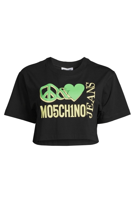 CROPPED PEACE & LOVE LOGO T-SHIRT BLACK 3