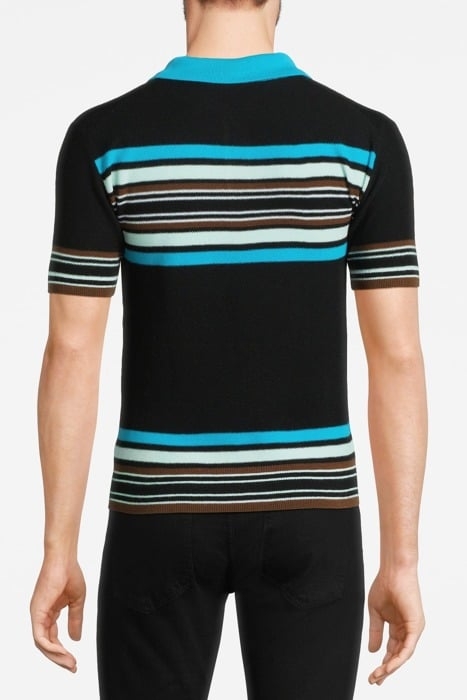 WALES BONNER – TROPIQUES POLO BLACK/GREEN/YELLOW 2