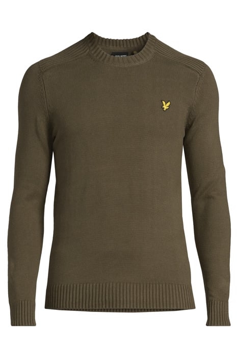 SHOULDER DETAIL CREW NECK KNIT JUMPER OLIVE 3