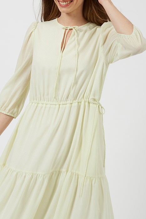 MICRO STRIPE TIERED DRESS WHITE 4