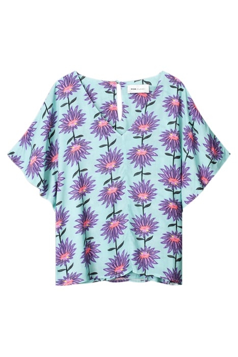 TOP - GEORGIE FLOWER AQUA 3