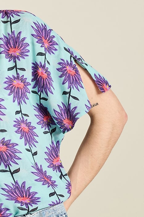 TOP - GEORGIE FLOWER AQUA 6