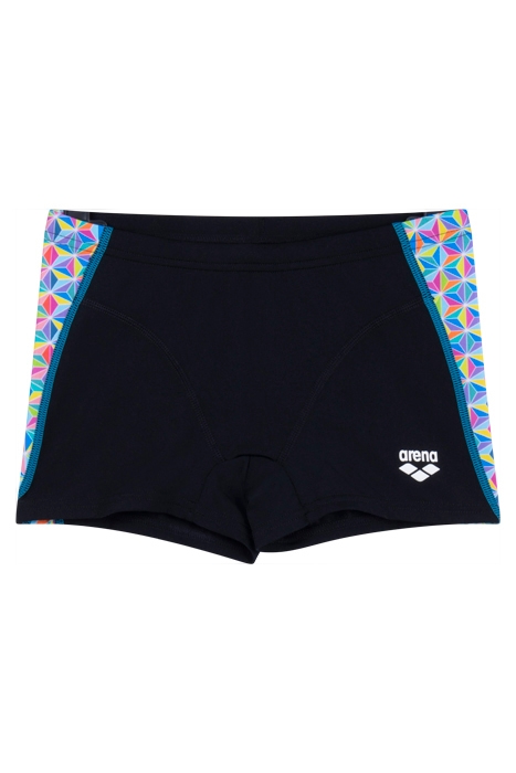 BOY'S ARENA STARFISH SWIM SHORT BLACK-WHITE MULTI 1