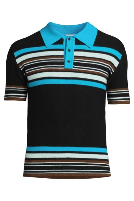 WALES BONNER – TROPIQUES POLO BLACK/GREEN/YELLOW 3