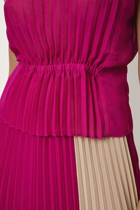 PENELOPE GATHERED DETAIL TOP HIBISCUS PINK 5